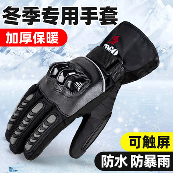 Cycling Gloves for Men in Winter, Motorcycle Cold-Proof, Fleece-Lined, Warm and Windproof, Winter Electric Vehicle Windproof Touch Screen Gloves for Women