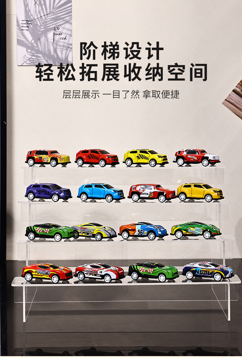 盲盒收纳展示架亚克力阶梯置物架适用于泡泡玛特手办小摆件陈列柜
