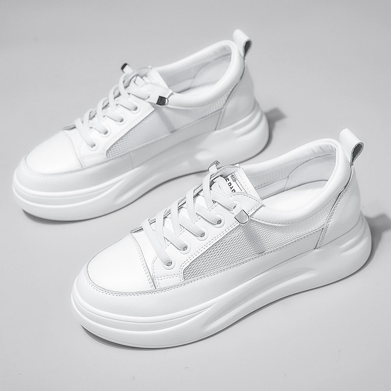 The new 2021 fur blast thick - sole Mary Jane shoes thick - sole Mary - leather wear in the gauze of small white shoes