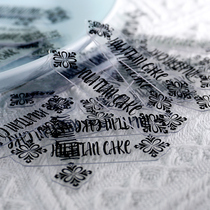 Transparent frosted PVC cake logo insert custom party refreshment towel roll decoration acrylic heterosexual insert
