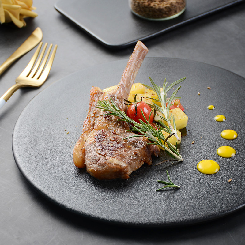 McAllen scratch-resistant Nordic frosted ins posing steak plate Western food plate cake plate Japanese cuisine flat plate