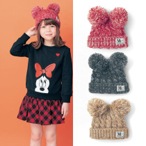 Japan Qianqijia childrens hat Autumn and winter new male baby warm and cold wool line hat Mohair girls  hat