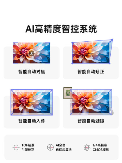 白天直投抗光云台投影仪家用超高清办公卧室投墙宿舍家庭影院无线WiFi可连手机投屏