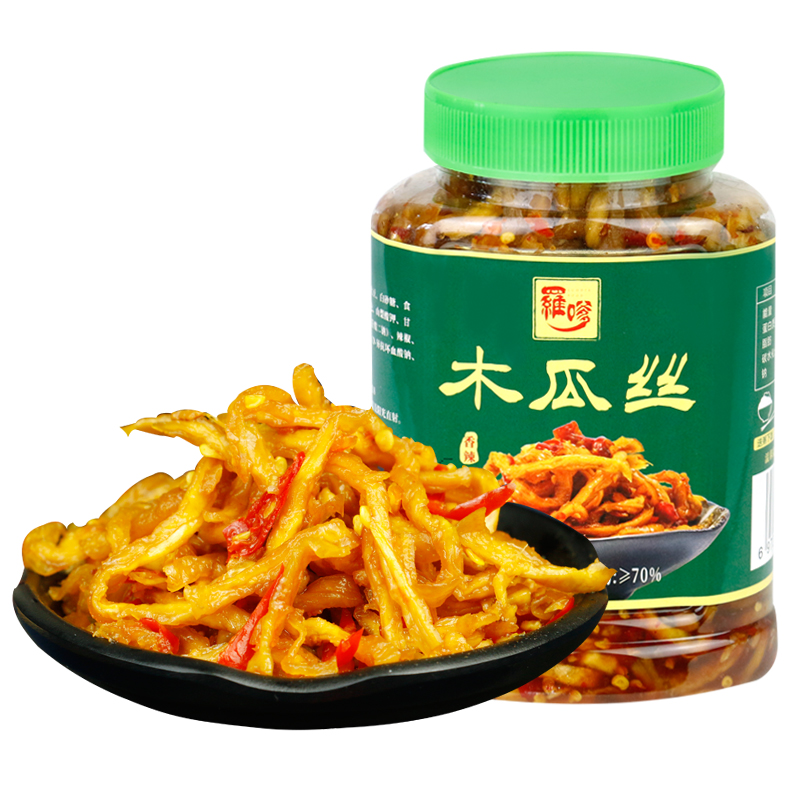 Luo Da Luo Dad papaya silk Hunan specialty spicy papaya shredded dried pickles under the meal handmade sauce pickle crisp