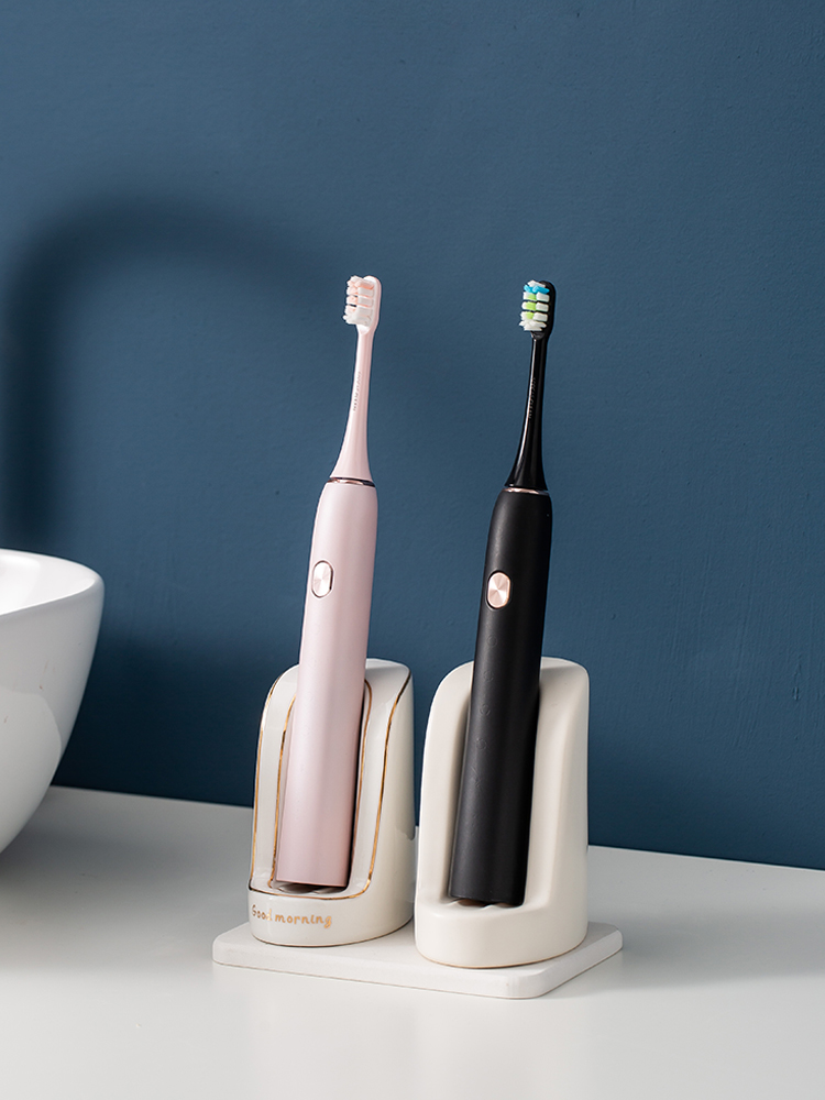 Ceramic electric toothbrush holder simple creative couple storage placement rack no punch drain electric brush base