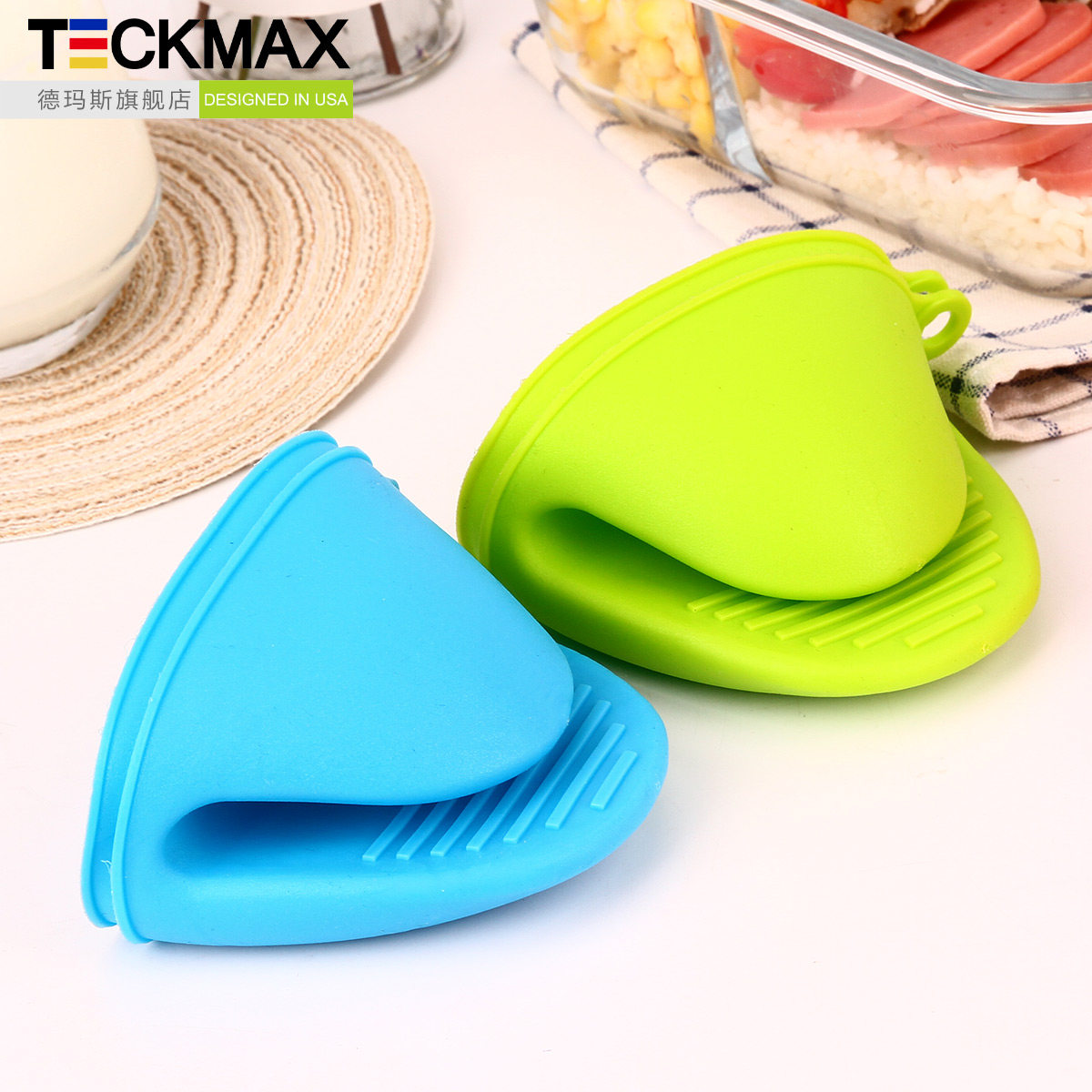 Demas 2 microwave oven gloves resistant to high temperature oven gloves anti-scalding silicone sleeve kitchen tools bowl holder