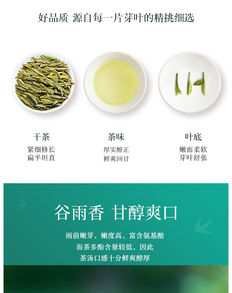 绿颐 大隐西湖 雨前龙井 250g 图5