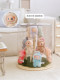 Rotating Labubu Display Box Transparent Acrylic Labubu Dust Cover Doll Pendant Doll Storage Display Cabinet