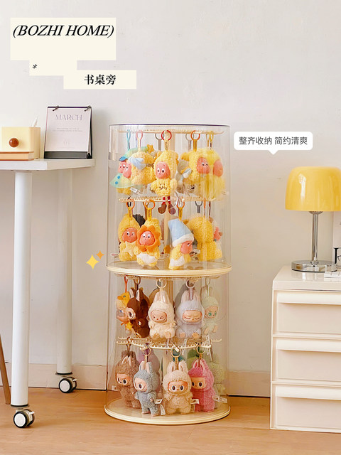 Star Man Display Box Rotating Transparent Blind Box Storage Display Stand Bubble Mart Vinyl Pendant Doll Display Cabinet