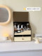 Cosmetic Storage Box, Desktop High-End Drawer-Type Dressing Table, Skin Care Product Storage Rack, Jewelry Box with Lid, Dust-Proof