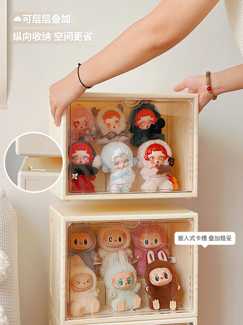 Labubu Display Box Blind Box Storage Display Stand Suitable for Bubble Mart Labubu Doll Figure Display Cabinet