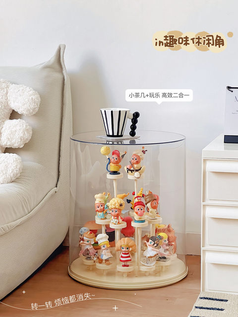 Star Man Display Box Transparent Rotating Blind Box Storage Display Stand Ladder Bubble Mart Figurine Display Cabinet