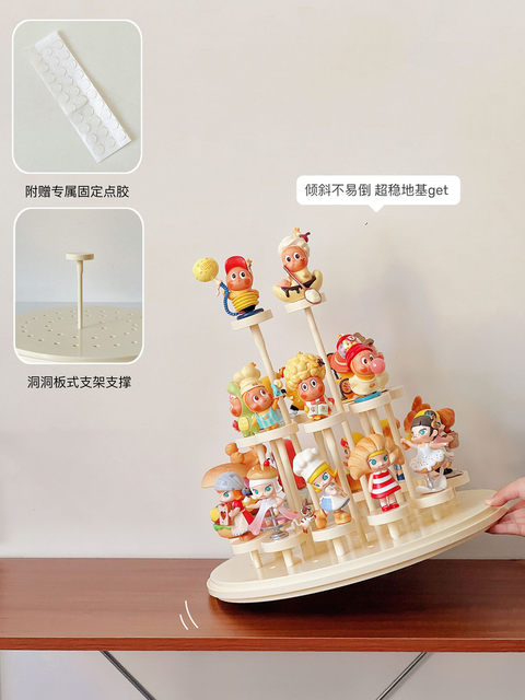 Star Man Display Box Transparent Rotating Blind Box Storage Display Stand Ladder Bubble Mart Figurine Display Cabinet
