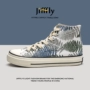 Giày vải nam Jifffly giày nam thoáng khí hè 2019 Giày thủy triều mới Giày nam đế quốc triều cao giúp giày graffiti - Plimsolls giầy thể thao nam  chính hãng