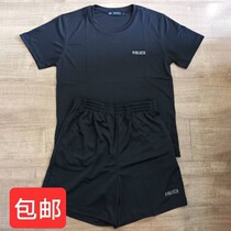 Security T-shirt quick-drying security short-sleeved mens summer T-shirt overalls black round neck breathable summer cotton half-sleeved T-shirt