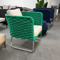 Nordic Outdoor Sofa Single Chair Balcony Small Coffee Table Courtyard Outdoor Rattan Net Red Villa Leisure Rattan Chair Furniture