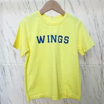 MMA364 YCYP Cotton Letter Print WINGS Short Sleeve Tee