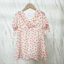 MMG163 Heart Print Chiffon Lace Dress