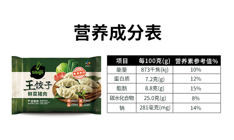 【拍两件】希杰必品阁鲜菜猪肉王饺子1袋