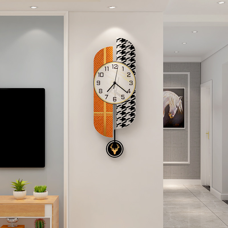 Modern light extravagant fashion and watch hanging clock hanging room personality minimalist online red creative decoration home mute clock hanging wall