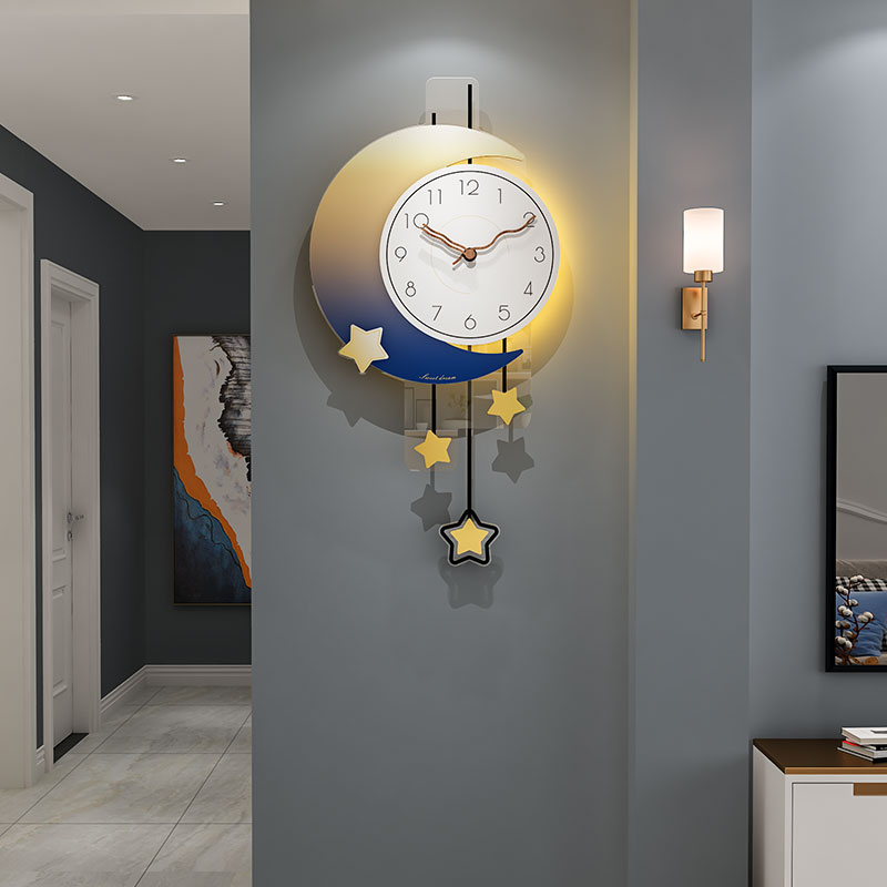 Creative Net Red Clock Hanging Clock Living Room Fashion Home Clock Hanging Wall Brief Modern Light Lavish Hanging Watch Atmosphere Muted