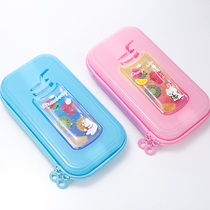 Pencil bag girl child kindergarten primary school student cute simple stationery bag Pencil box Womens double layer cartoon boy princess girl Grade 1-3 stationery box ins tide