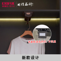 Qiao high-end damping cabinet inner top-mounted clothes hanger Wardrobe hanging rod telescopic push-pull hanger clothes through wardrobe rod