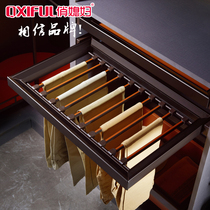 Pretty daughter-in-law leather trouser rack telescopic wardrobe household multi-function telescopic trouser rack pull-out wardrobe pull basket hanging trouser rack