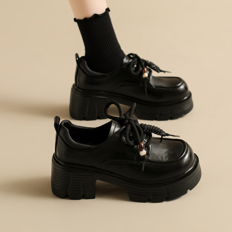 7cm Height-Increasing Thick-Soled Loafers for Women, 2026 Spring New Style Genuine Leather Small Leather Shoes, Women's High-Heeled Single Shoes 7cm Height-Increasing Thick-Soled Loafers for Women, 2026 Spring New Style Genuine Leather Small Leather Shoes, Women's High-Heeled Single Shoes