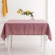 Pure colour washed linen table cloth table cloth modern minimalist Nordic wind vegetarian colour cloth art rectangular cotton linen tea table cloth