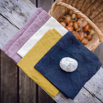Minimalist color washed pure linen home napkins Mat Dining Room Table Mat dinner Dinner Plate Mat style cloth Thermal Insulation Mat