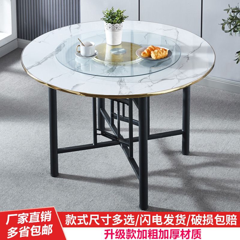 Simple Large Round Table Dining Table Round Table Round Table Round Table Round Table With Turntable Home Round Table Folding Large Round Table-Taobao