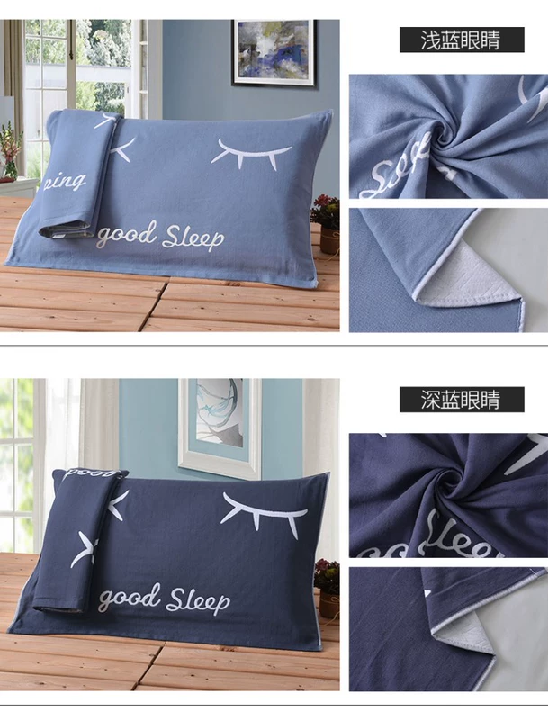 Khăn bông gạc làm dày một đôi 100% cotton dành cho người lớn đơn và đôi - Khăn gối khăn choàng gối