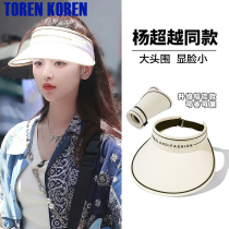 Toren Koren Yang Chaoyues same large brim hollow hat womens summer UPF50 sun hat sun hat