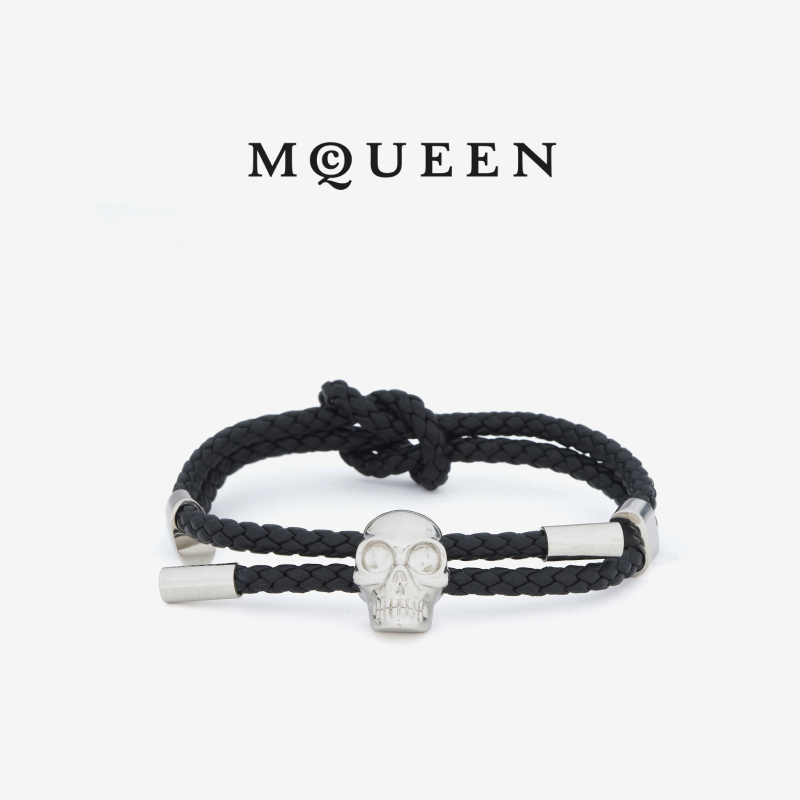 Mcqueen Mcqueen Men's Skull Leather Bracelet