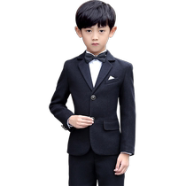 Luo Meng childrens suit suit boys flower girl dress autumn and winter thick woolen coat little boys piano performance suit