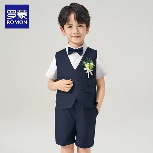 Детский костюм мальчика цветочника, комплект, летний пиджак классического кроя, в британском стиле