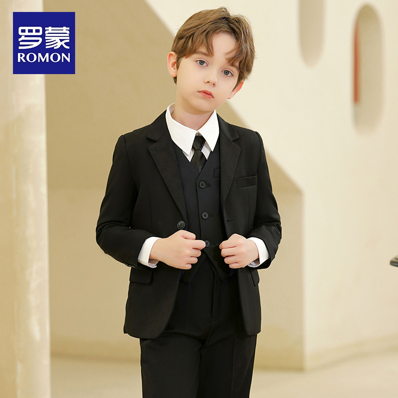 Romon Children Suits Suit Boy Host Gown Gown Piano Show Boy Flowers Boy West Suit Jacket Inglén-Taobao