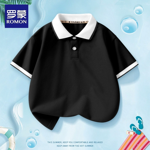 Хлопковая белая футболка polo для мальчиков, приятная телу форма для школьников, короткий рукав, подходит для подростков