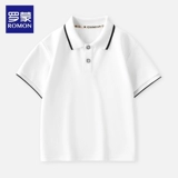 Хлопковая белая футболка polo для мальчиков, базовая приятная телу форма для школьников, короткий рукав, подходит для подростков