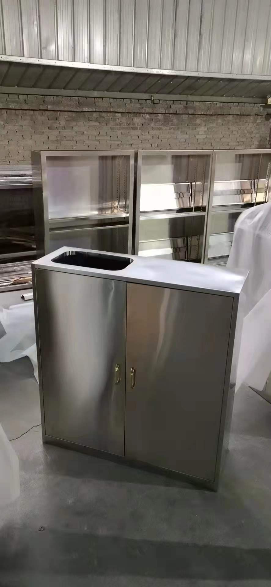定制201/304不锈钢医用废品垃圾存放柜处置室医疗污物柜回收柜子