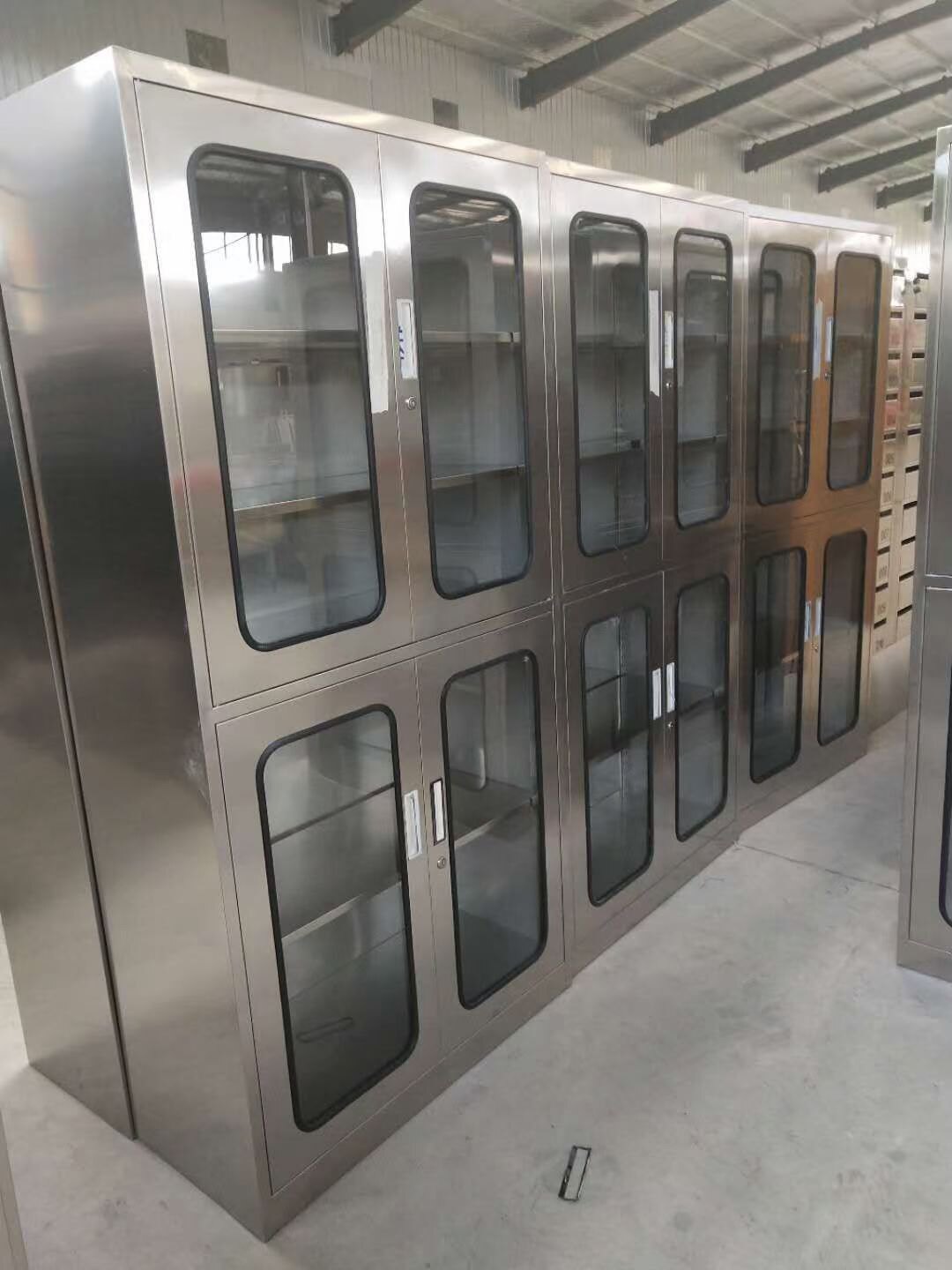 定制304不锈钢四门文件柜医疗无菌药品器械柜办公室玻璃门资料柜