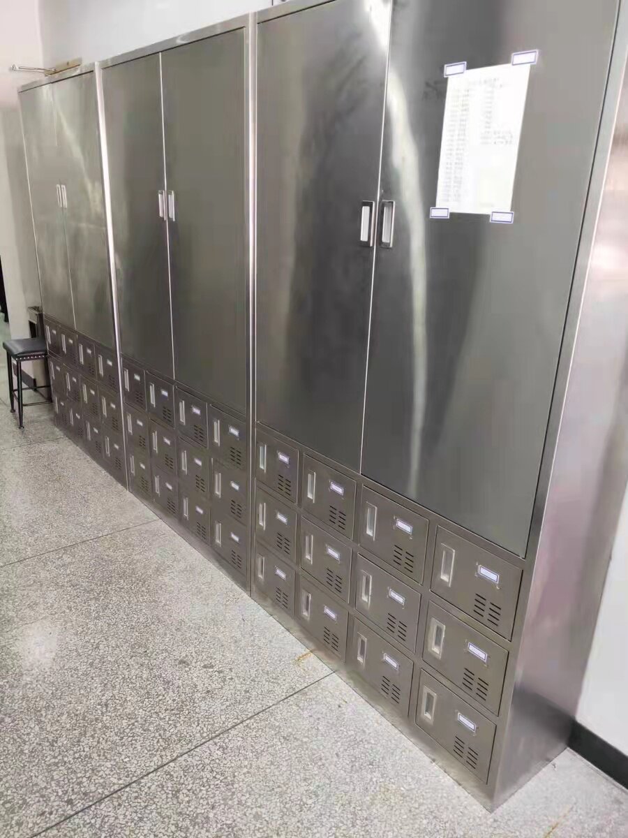 厂家定制304不锈钢对开二门中药柜多斗草药柜加厚经济型药橱柜子