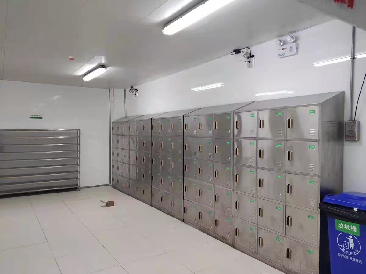 斜顶不锈钢十五门更衣柜员工感应锁多门换衣柜鞋柜加厚储物柜定制