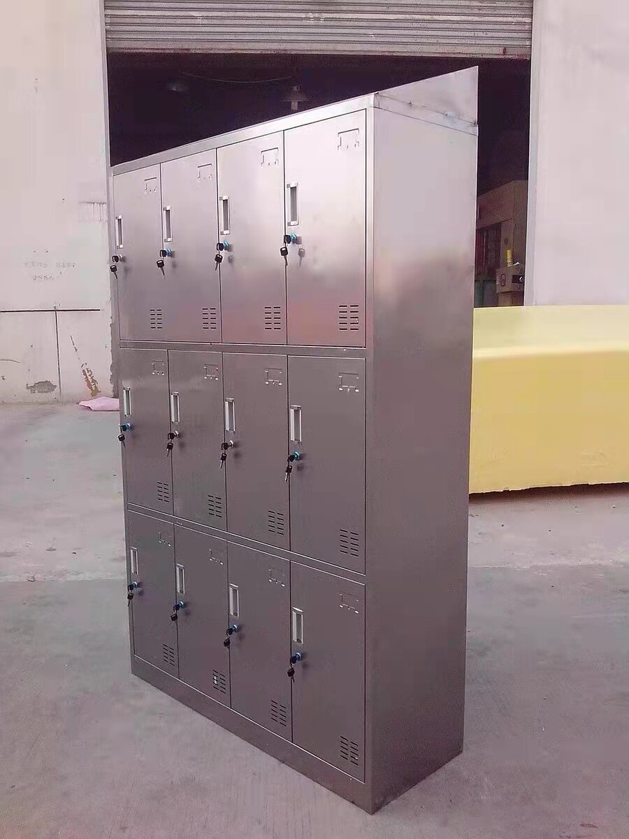 斜顶不锈钢无菌实验室12门更衣柜加厚净化车间员工多门储物柜定制