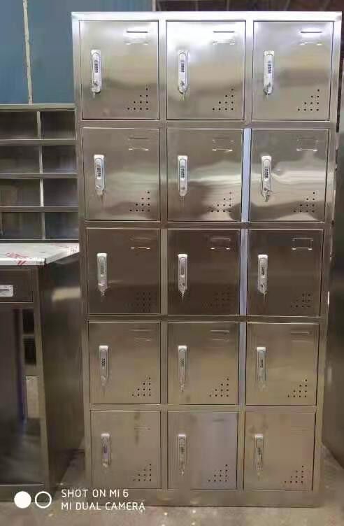 厂家直销不锈钢15门更衣柜加厚员工储物柜密码锁多门换衣柜定制