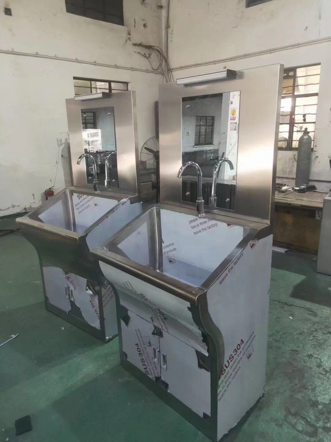 定制304不锈钢商用单水池柜医用洗手台医疗无菌手术室落地洗手池