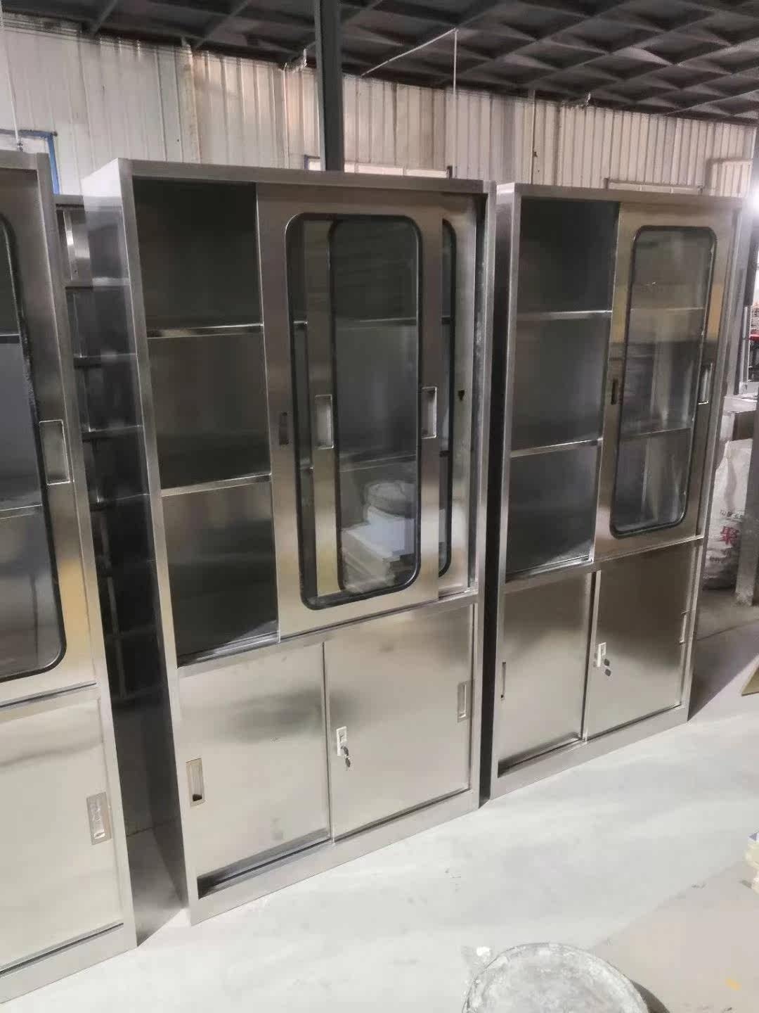 定制304不锈钢移门器械柜玻璃门无菌药品储物柜手术室医用柜带锁