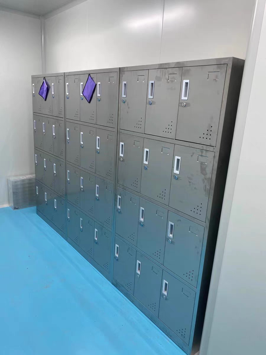 定制304不锈钢员工12门更衣柜带锁储物柜鞋柜无尘净化车间换衣柜