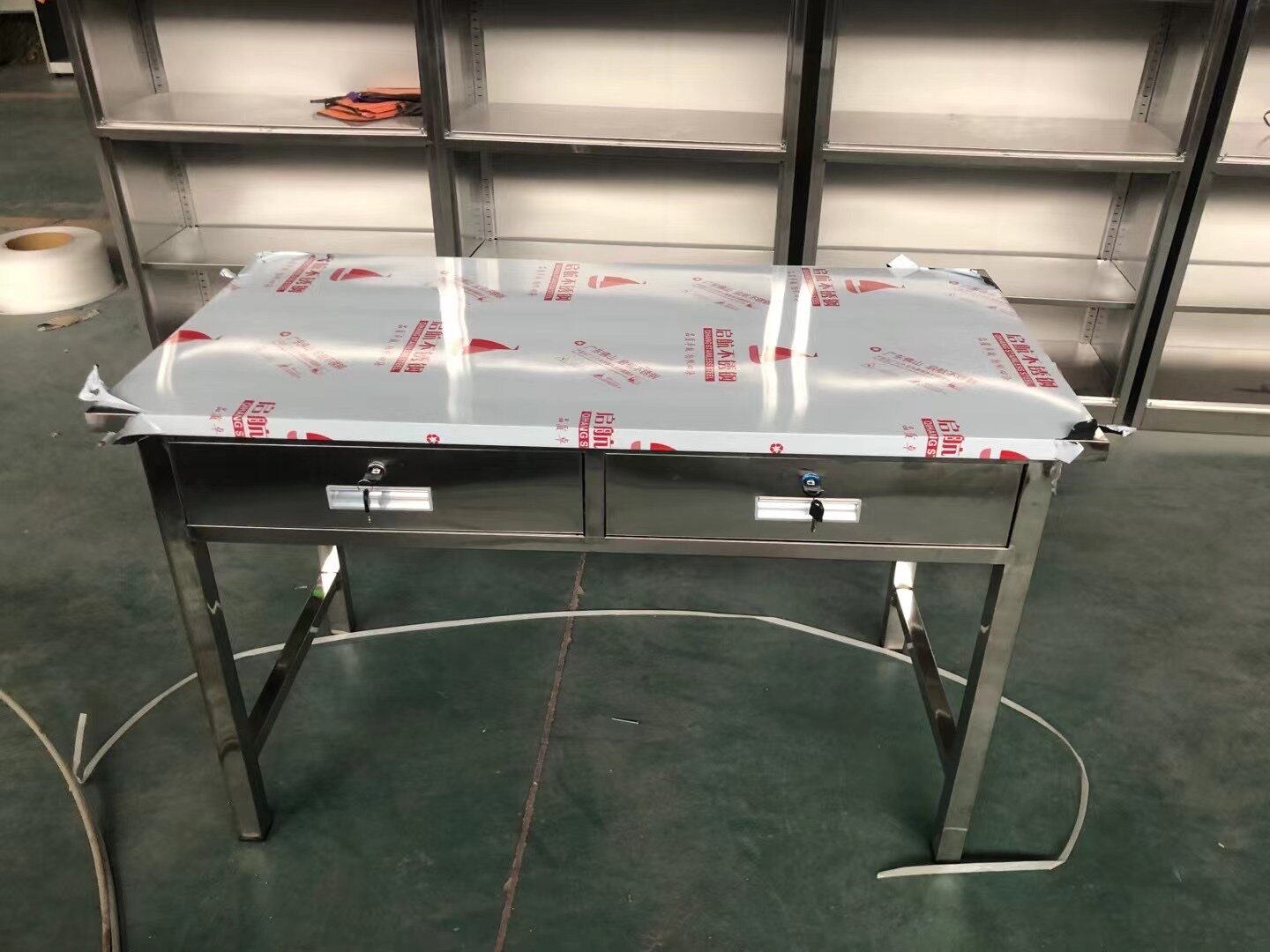 不锈钢带抽屉长方形桌子带锁实验桌医疗操作台诊断桌工作台写字桌